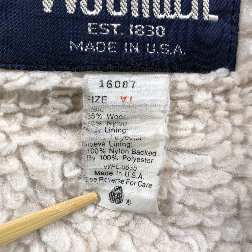 VTG Woolridge Jacket Adult Extra Large Red Black Plaid Sherpa Lined Bomber‎ USA - Picture 11 of 14